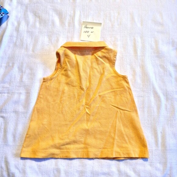 Hanna Andersson girls size 100 or 4 sleeveless yellow shirt VGUC - Picture 2 of 7